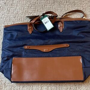 Ralph Lauren Blue and Brown Tote Bag